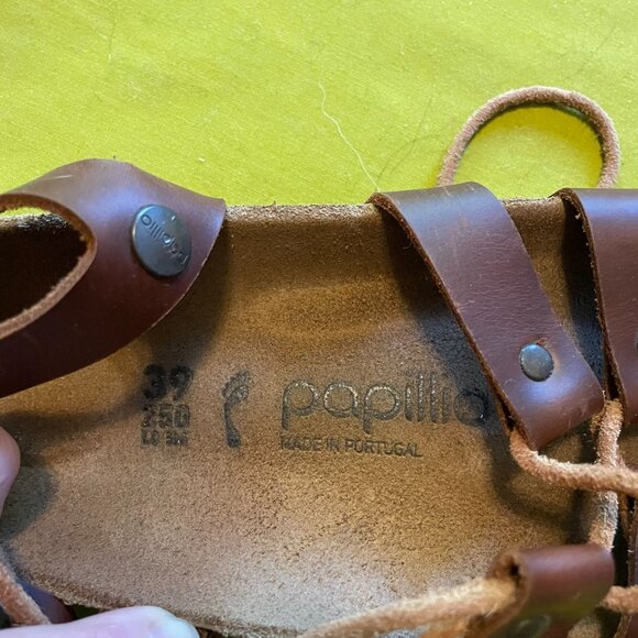 Birkenstock Papilio "Cleo" Brown Leather Lace-Up Gladiator Sandals Size 39 - Picture 8 of 8